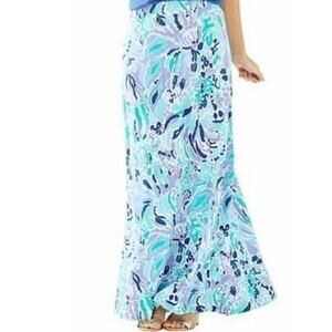 Lilly Pulitzer Nola Lillys Lilac A Line Maxi Skirt Medium Women’s Nice Ink